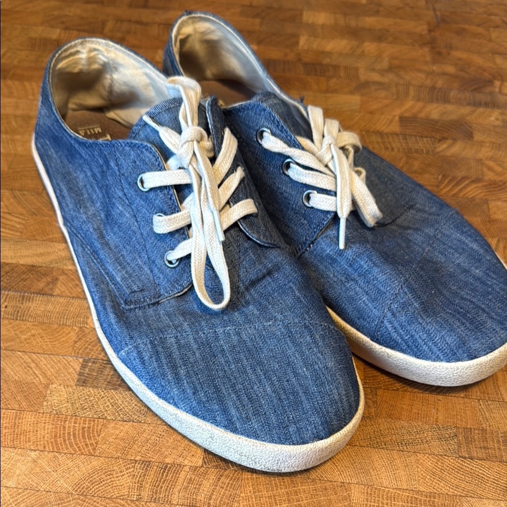 Toms Blue Denim Sneakers Casual Lace-Up
